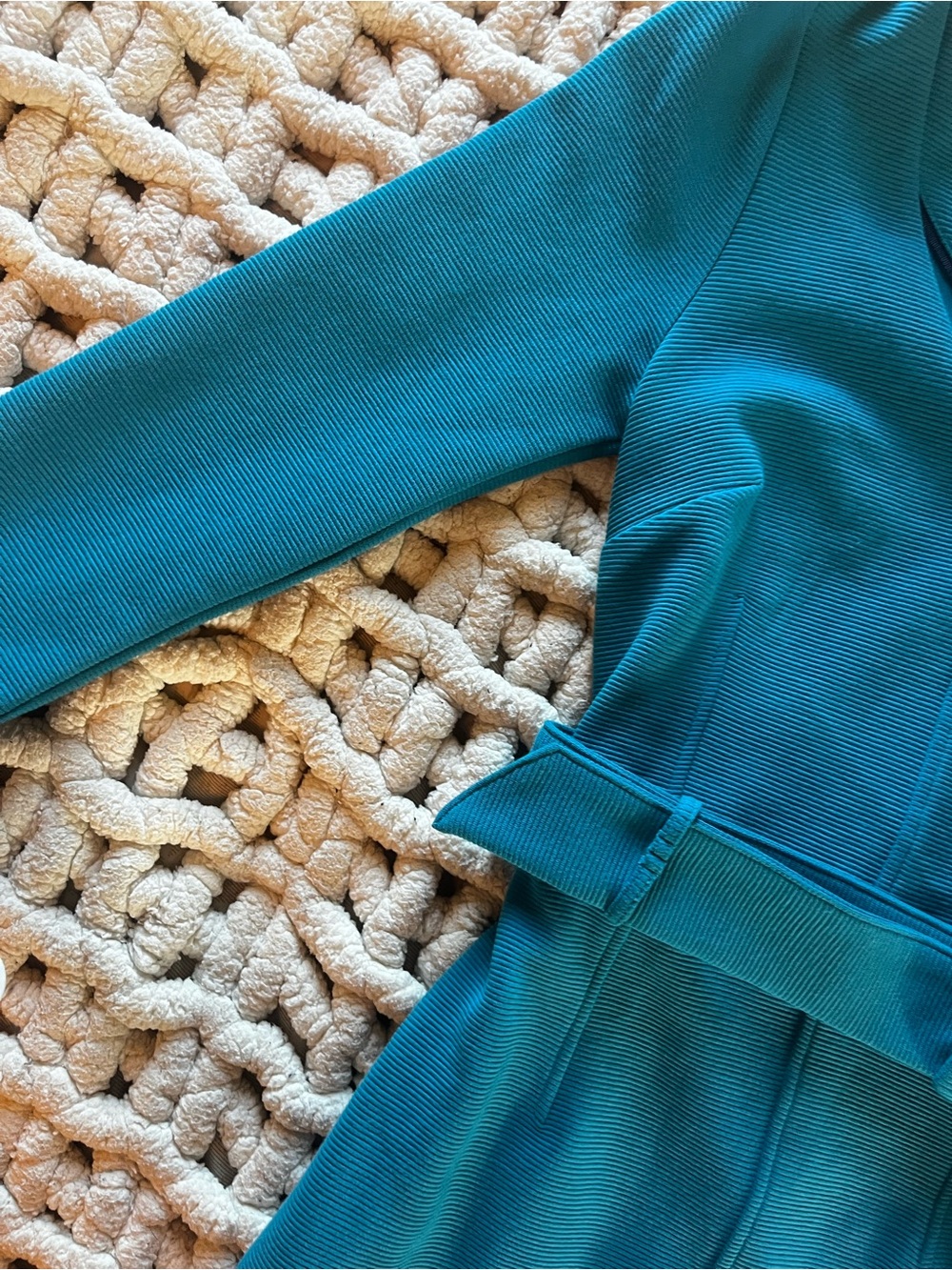 Boden Teal V-Neck Belted Sheath Dress - Picture 5 of 10